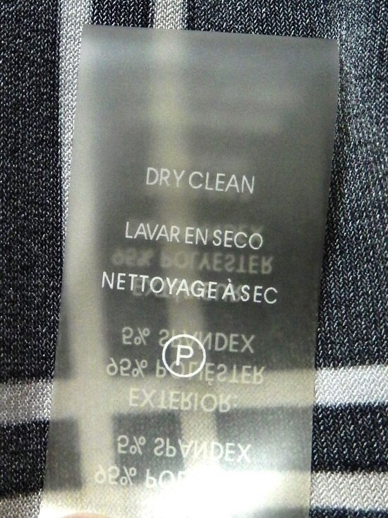 Calvin Klein Taupe & White on Black Scoop Neck Sleeveless Career Top Size Lg EUC - Picture 12 of 12